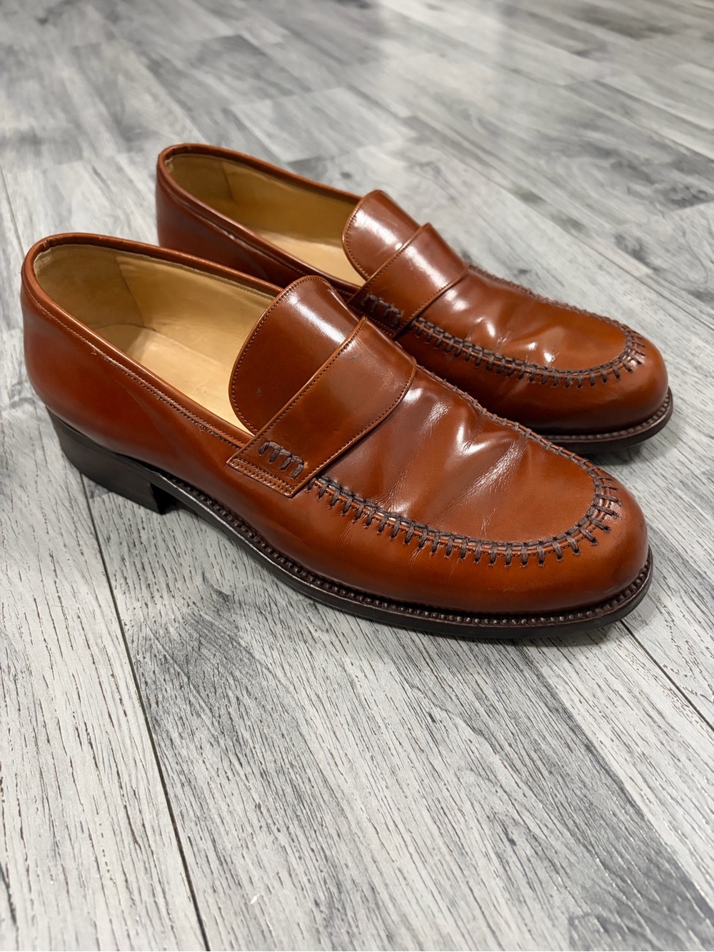 Jil Sander Brown Leather Loafers Sz 39.5 EU